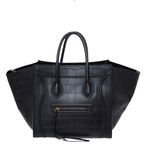 celine black crocodile bag|celine leather handbags.